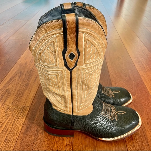 JOHN B. STETSON MEN'S BILLINGS BROWN SHARK SQUARE TOE BOOT 9 1/2 EE - Picture 6 of 16